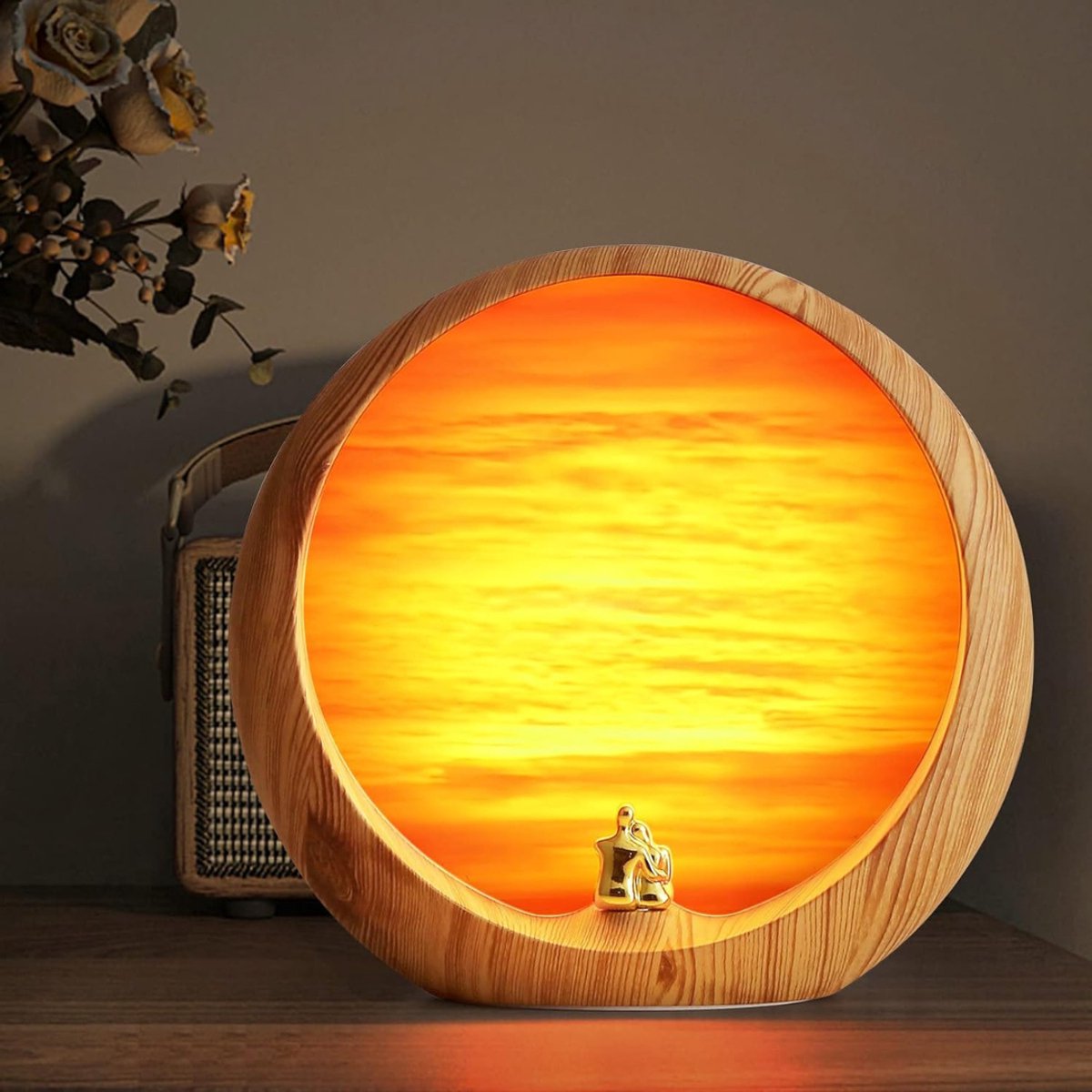 QIN® Sunset Lamp - Sfeerverlichting - TikTok Lamp - 8x19x20cm - Bruin - 8cm x 19cm x 20cm