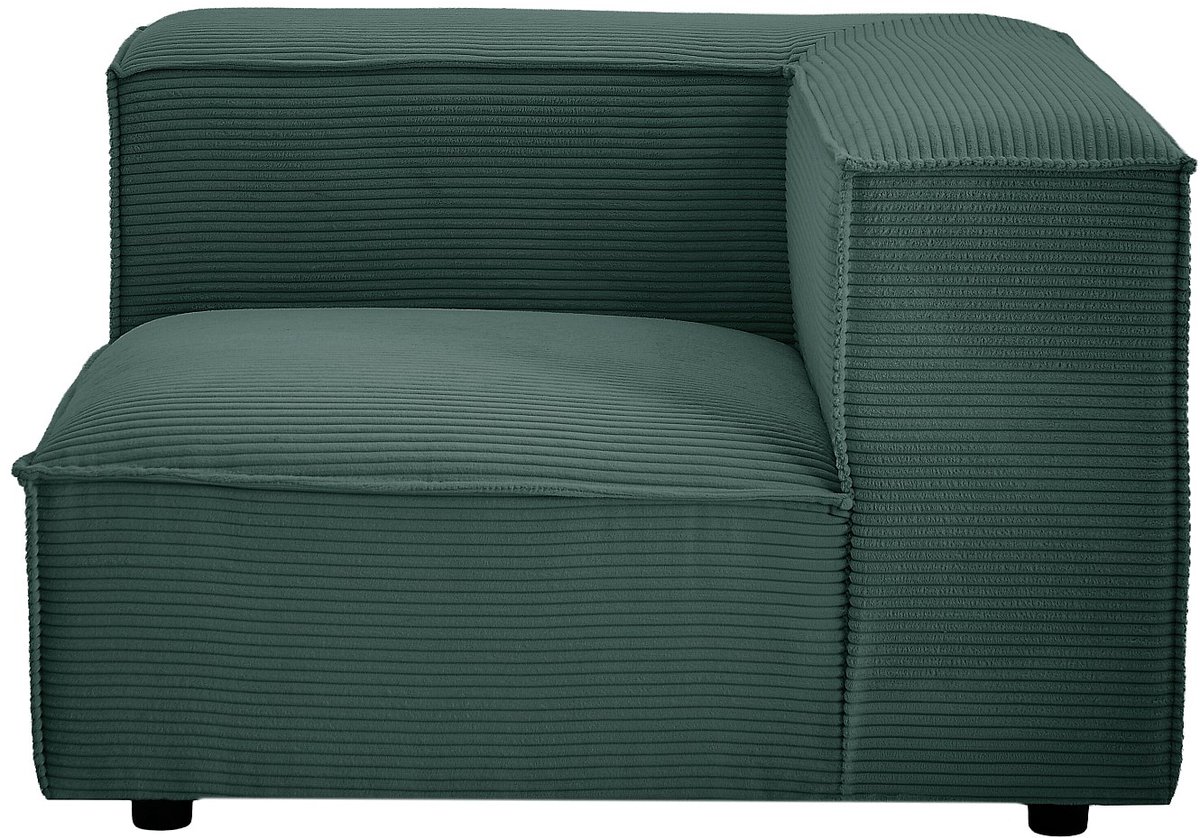 Vente-unique Hoekfauteuil in groen ribfluweel RUZOLO