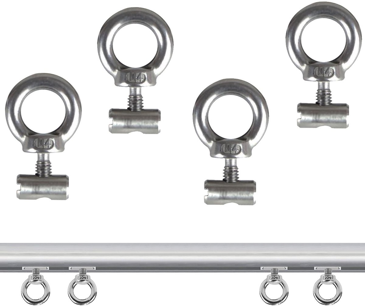 Dailygoods- Voortentstopper Roestvrij Staal 304 - Luifelrails Stopper - Caravan Stopper - Multifunctionele Stopper - 4 Stuks - Geschikt voor 5-7 mm Rails - Luifelstopper