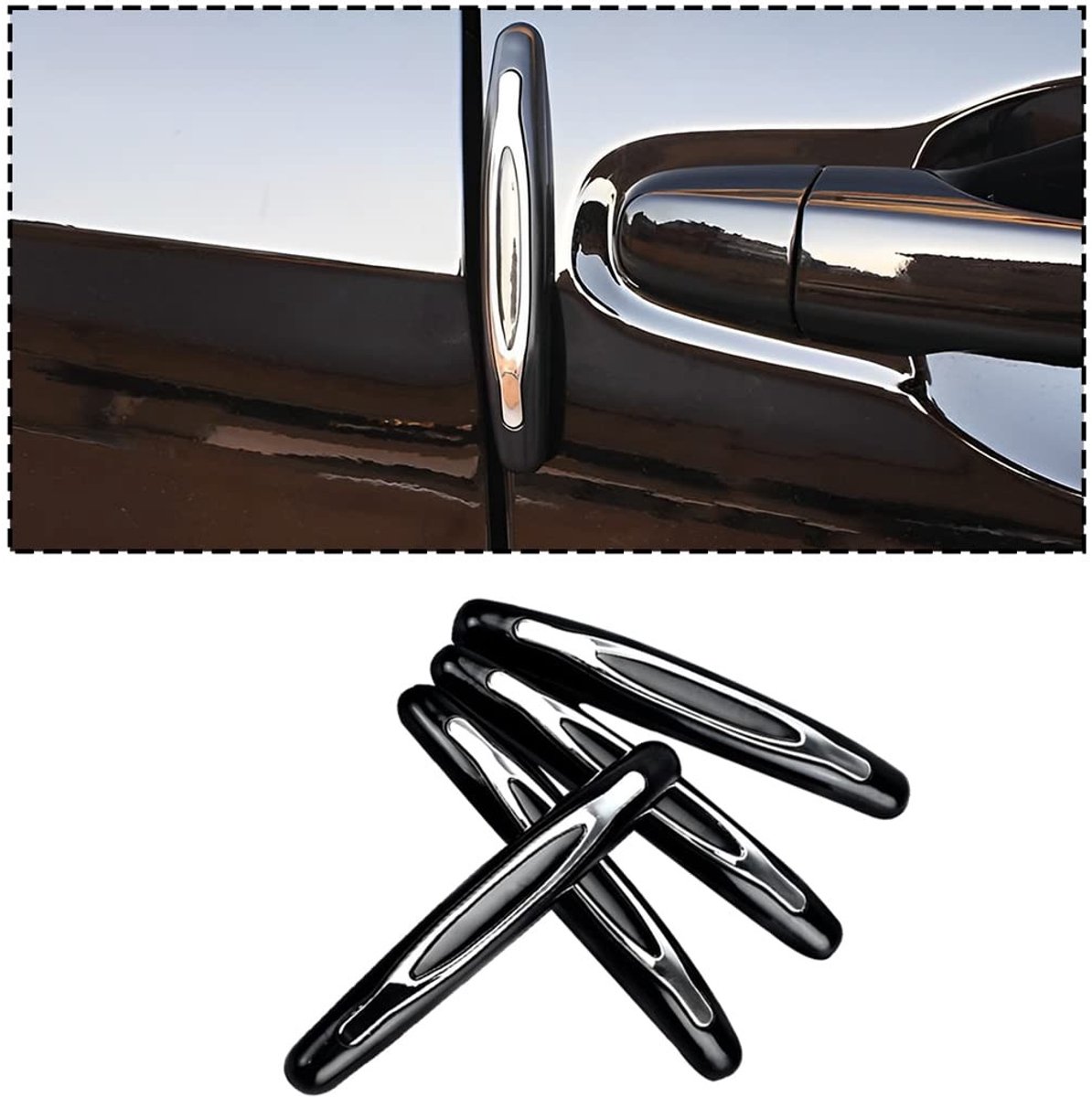 Dailygoods- Autodeurbescherming Set van 4 - Anti-botsingsbescherming - Schokabsorptie - Universeel - Duurzaam materiaal - Eenvoudig te installeren - Deurrandbeschermer