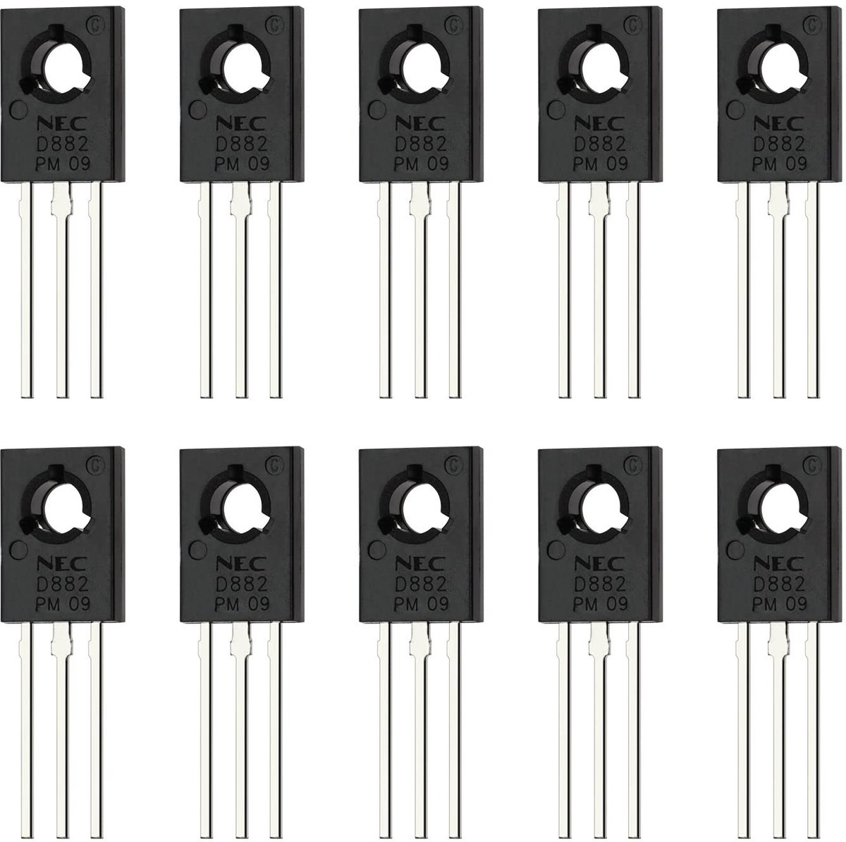 Dailygoods- Transistor NPN 10 Stuks - Model 2SD882 - 3Pin - 40V 3A - Schakelsnelheid - Robuust Halfgeleiderproduct - Halfgeleider
