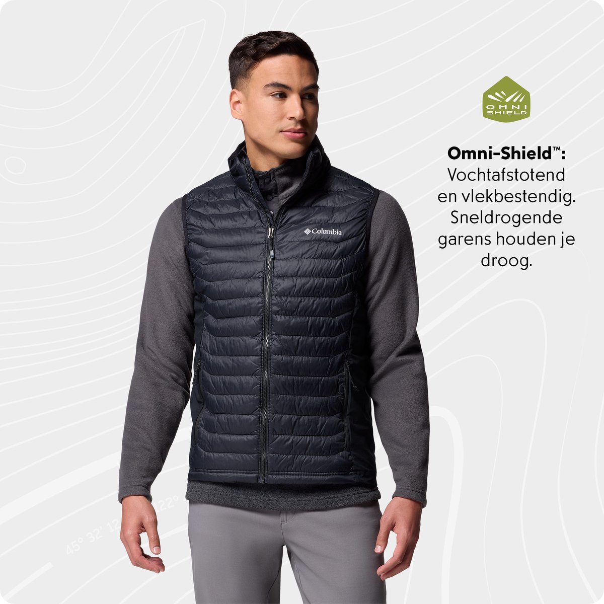 Columbia Powder Pass™ Hybrid Vest Heren Outdoorbodywarmer Zwart