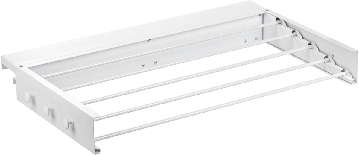 QUOVO® Wanddroogrek - Wasrek - Droogrek - Wit - 39cm x 80cm x 10cm