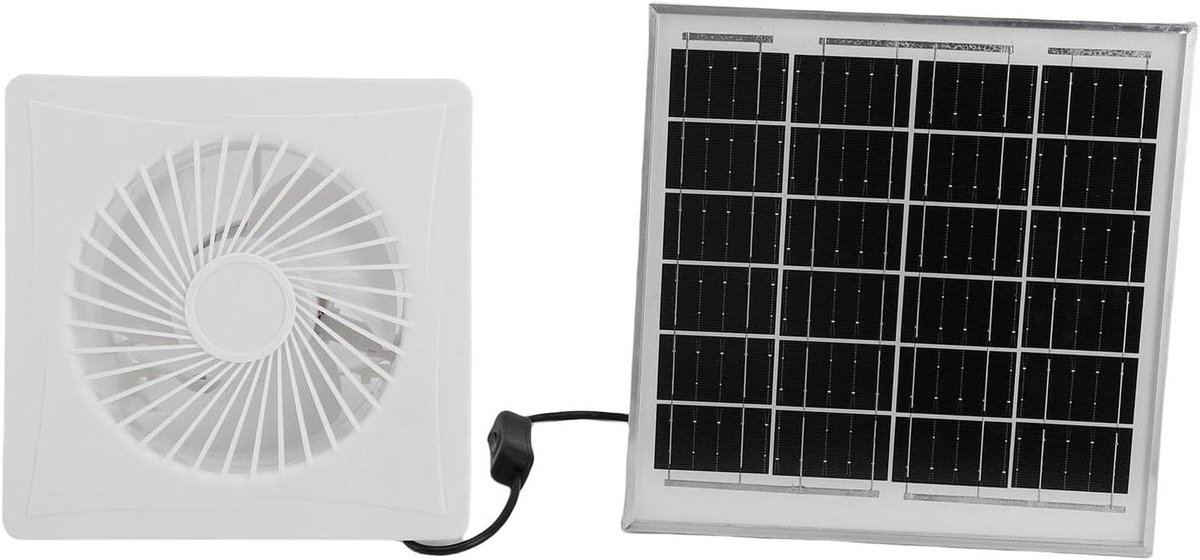 Zonne-afzuigventilator - Ronde ventilator - Huis ventilatie - Laag geluidsniveau - 6 Inch