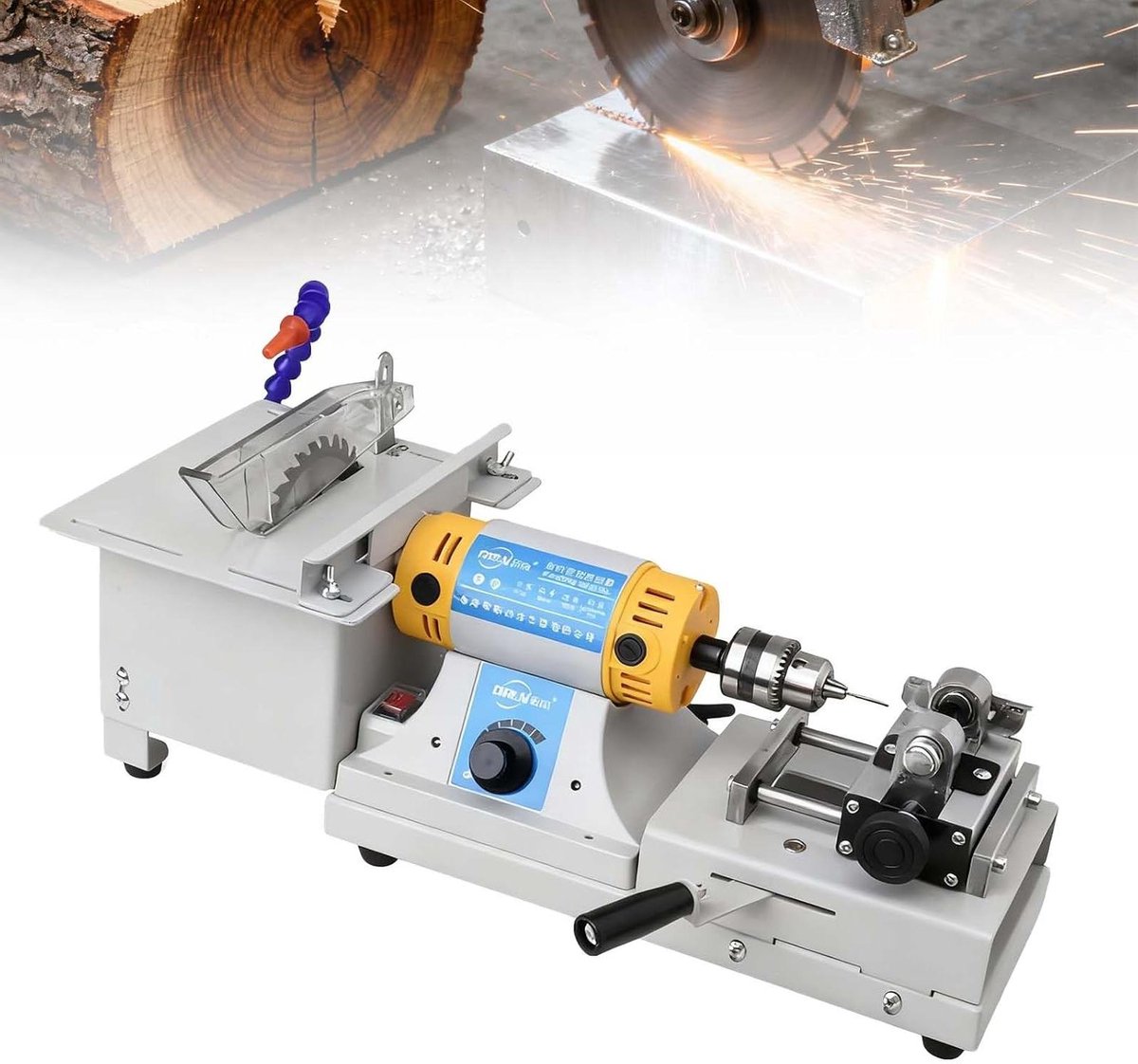 Polijstmachine Tafelzaag - Mini Werkplaatsmachine - Edelsteen Bewerking - Variabele Snelheid - 750W Motor - One Color