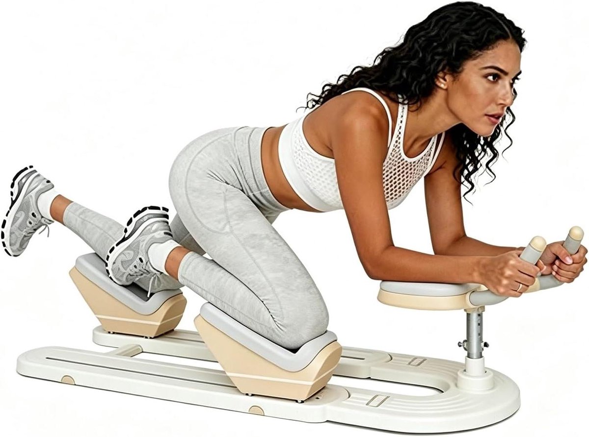 Rug Twist Trainer - Wervelkolom Strekker - Core Training - 3 Hoogte Niveaus - 106 cm Lengte - Zwart