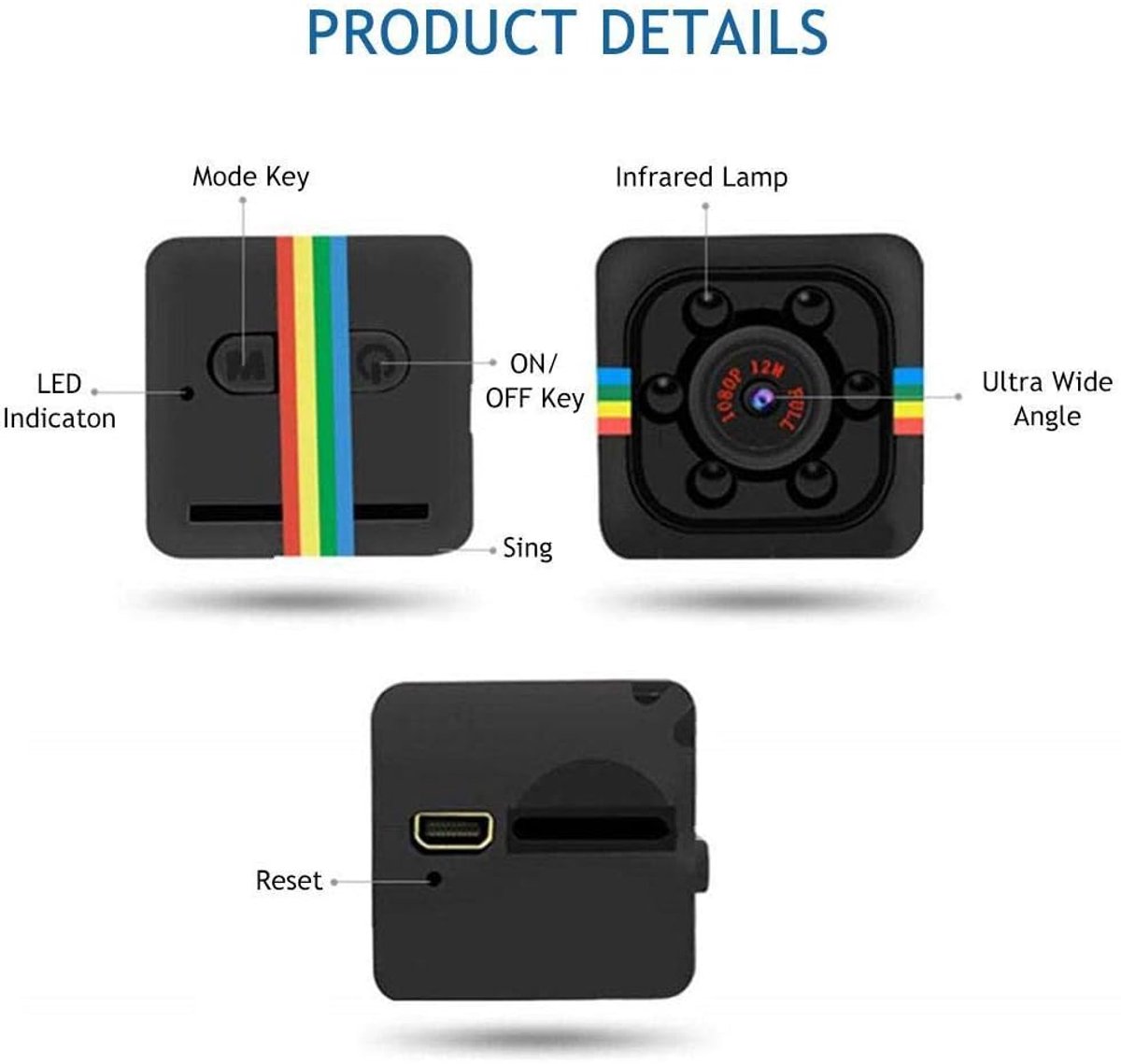 Mini Camera, Camera HD Audio- en Video-opname, Beveiligingscamera, Camera voor Kleine Honden, Nanny Cam, Babyfoon, Huisbeveiligingscamera, Nachtbewegingsdetectie (rood) – foto 4