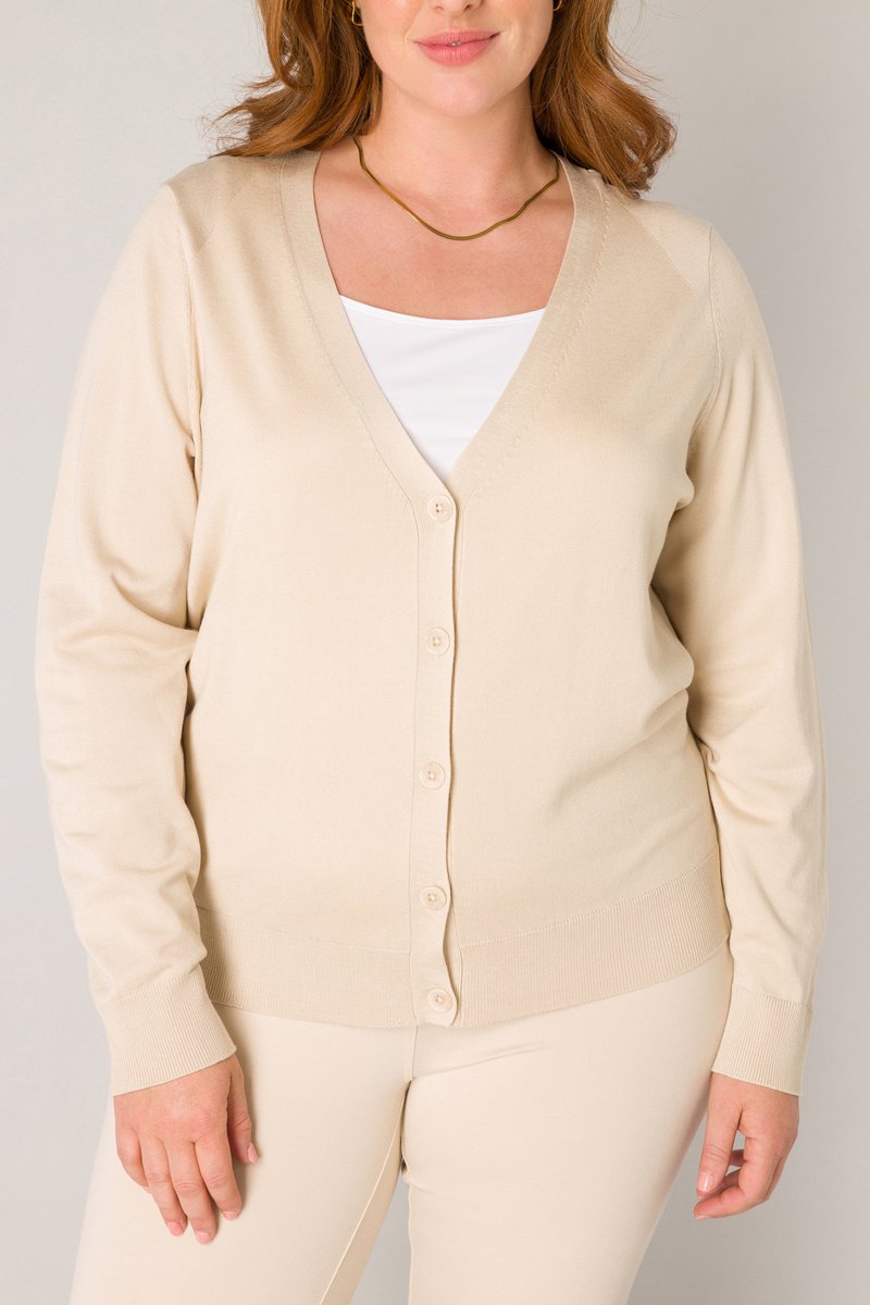 BASE LEVEL CURVY Yvonne Vest - Light Beige - maat 1(48)