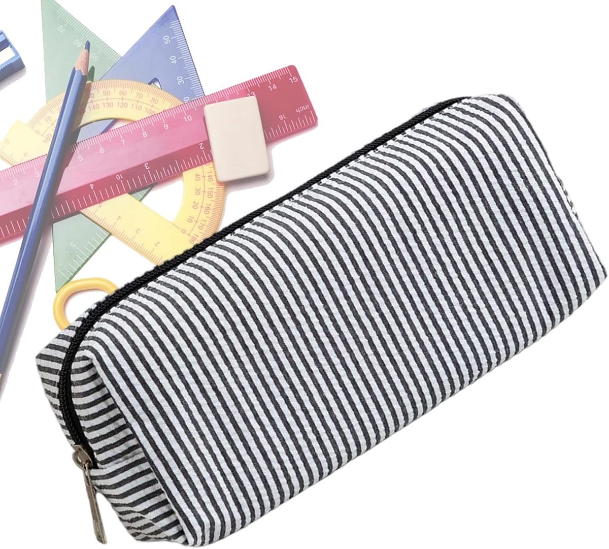 VHV - Pennenetui - Etui school - Pennenzak - Schrijfwaren organizer - Draagbare pennenmap - Etui met rits - Schoolspullen etui - Compacte pennenzak - Voor school - Voor klaslokaal - Voor kantoor