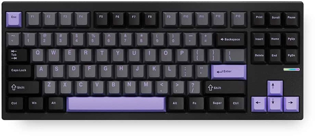 MCHOSE GX87 Max 80% TKL RGB Draadloos Hotswap Zwart Anodische Oxidatie Mechanisch Gaming Toetsenbord (MC-GX87-A3)