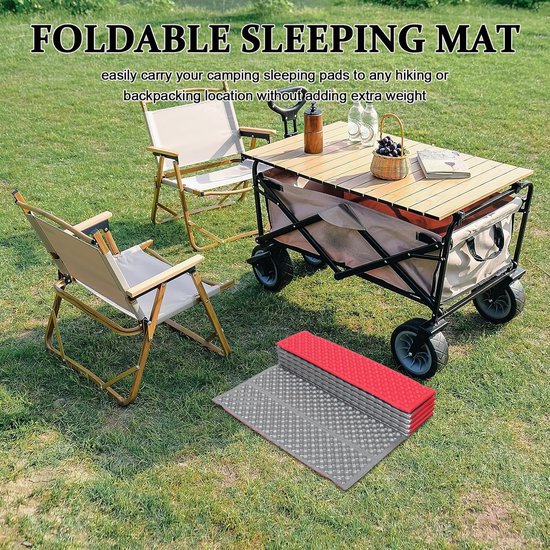Opvouwbare slaapmat - Kampeer- en picknickmat - Buitenactiviteiten en reizen - Vochtbestendig en lichtgewicht - 186 x 60 cm - Veelkleurig — afbeelding 3
