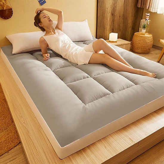 Japanse vloermatras, futonmatras, ademend, huidvriendelijke tatami-mat, opvouwbare dikke mat voor gastenbed, camping, bank, dikke matras (kleur — afbeelding 5