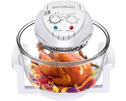Glazen Airfryer Oven - Heteluchtfriteuse Convectie - Gezond Koken - Zichtbaar Venster - 12 Liter Capaciteit - Wit