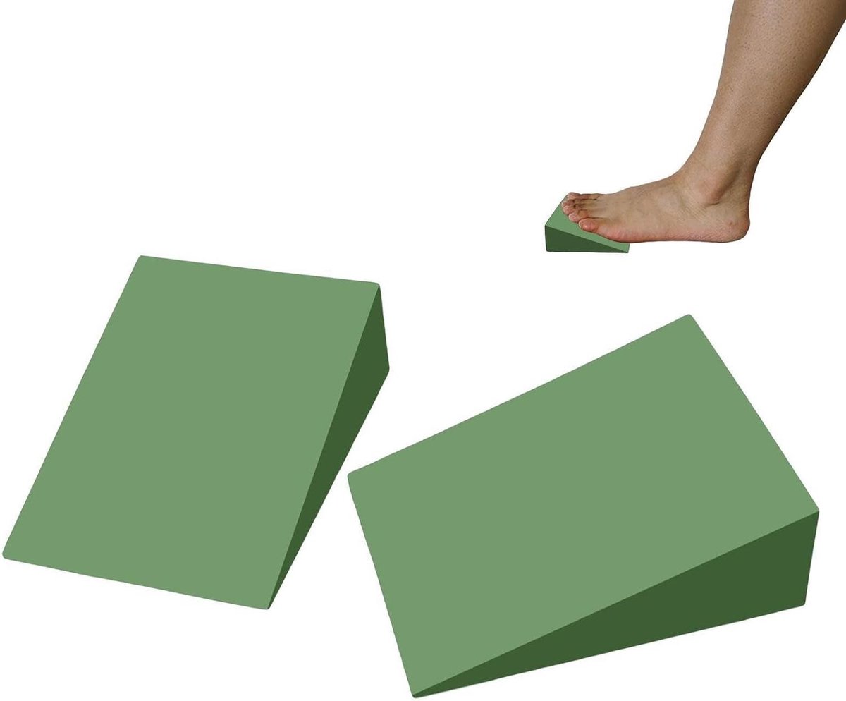 Verhoogde Squat Wedge - Kuitblok Balansbord - Fitness Training - Peesbescherming - 9x6x3cm - Groen