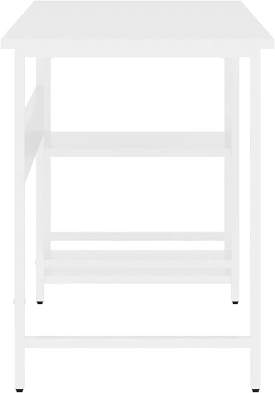 Gaming Bureau - Computertafel Werktafel - Thuiswerken Gamen - Industriële Stijl - 105 x 55 x 72 cm - Wit — afbeelding 3
