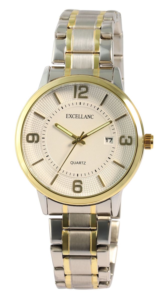 EXCELLANC Herenhorloge metaal Datumsweergave