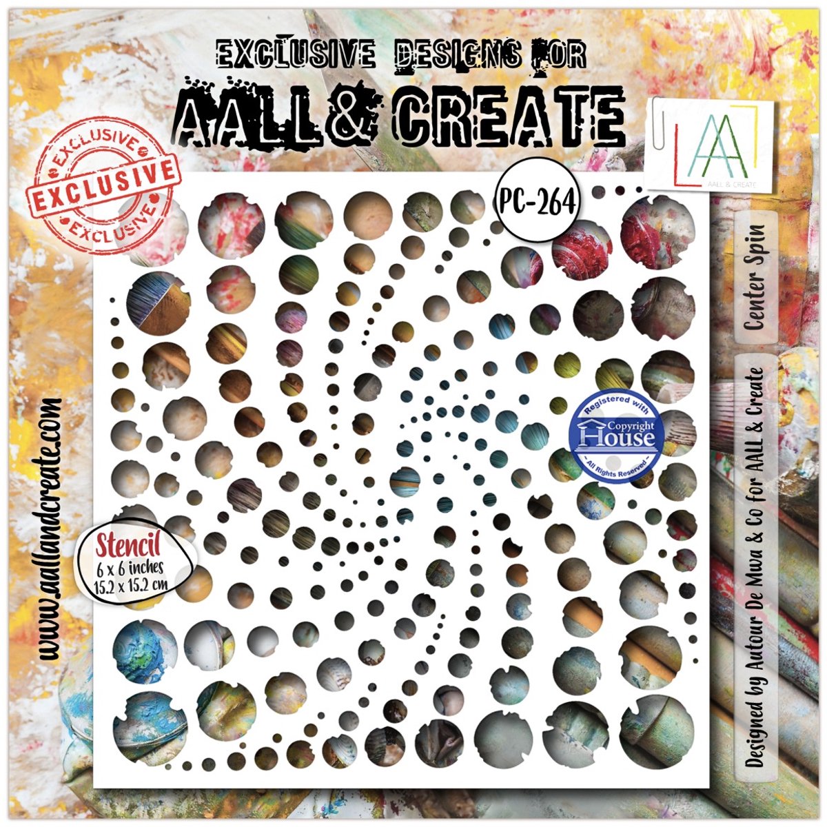 Aall & Create stencil - Center spin 15 x 15 cm