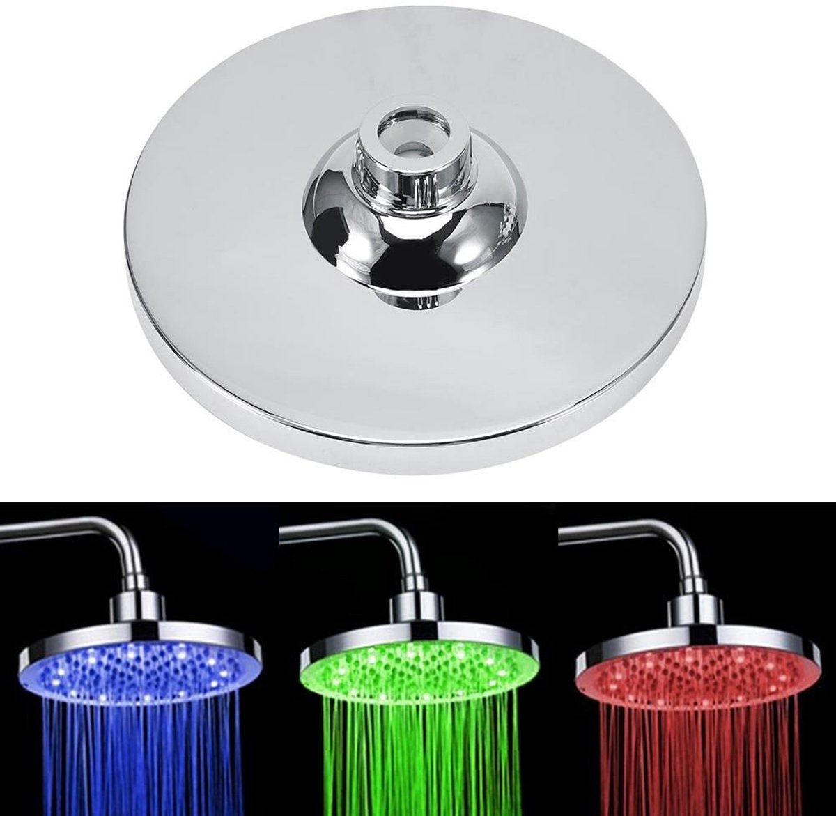 Cosensi - Douchekop met LED verlichting - Douchekop met meerdere standen - Douchekop voor kinderen - Douchekop met waterbesparing - Ronde regen douchekop