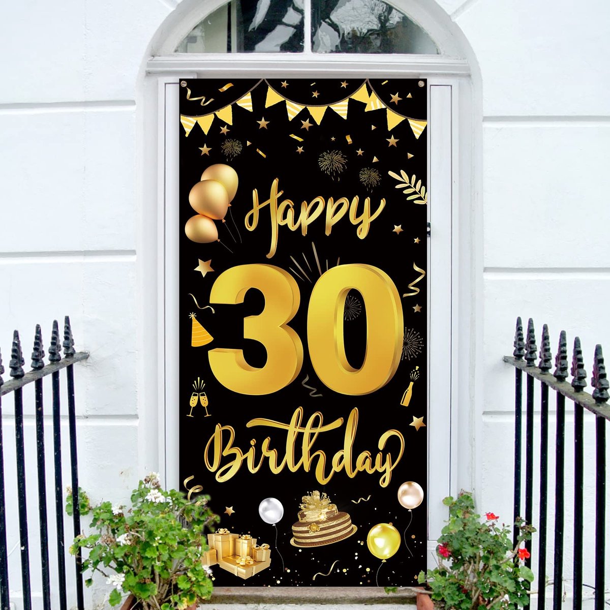 MTTproducts- Verjaardagsbanner 185 cm × 90 cm - Verjaardag decoratie - Vrouwendecoratie - Tafelbanner - Herbruikbaar - Polyesterweefsel - Verjaardagsdecoratie