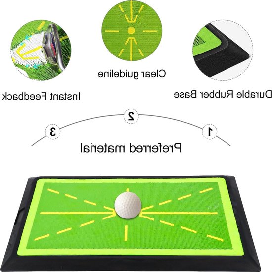 Golf Swing Mat met Antislip Rubber Basis - Draagbare Golf Oefenmat voor Binnen en Buiten, Ideaal voor Beginners en Gevorderden, 30x40cm van GOLF — afbeelding 4