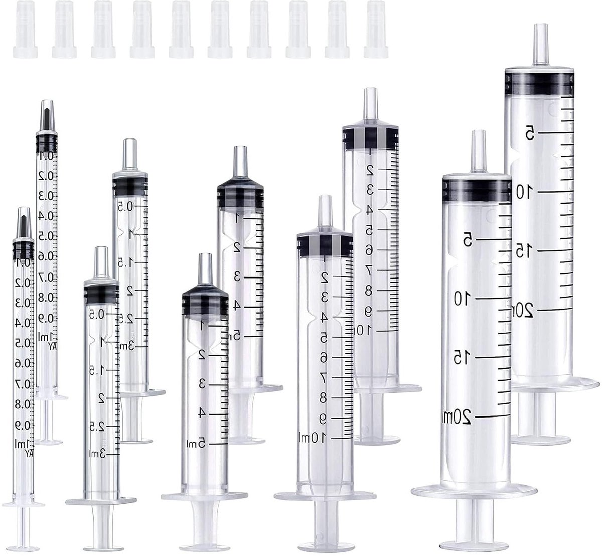 Plastic Spuiten zonder Naald voor Nauwkeurige Dosering van Vloeistoffen voor Huisdieren - 1 ml, 2.5 ml, 7 ml, 10 ml, 20 ml