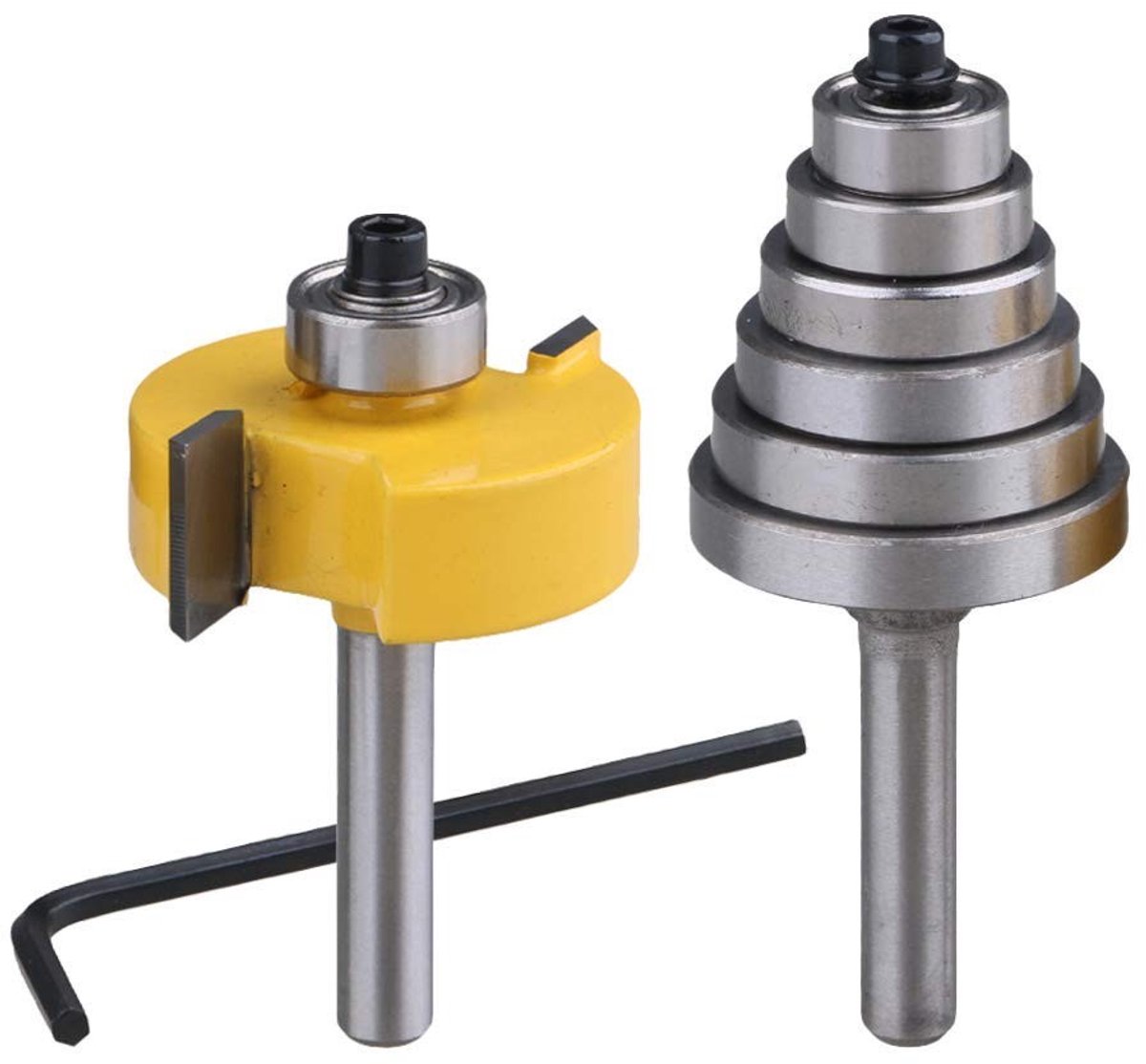 ONF3 - Rabbet Router Bits Set - Houtbewerking - Multi-Diepte Tool - 1/4-Inch Shank - Verstelbare Dieptes - Ideaal voor Plywood