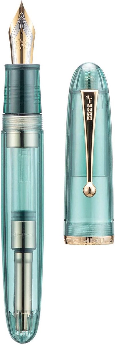 Dadao Vulpen met Extra Fijne Nib, Lichtblauwe Transparante Acrylaat Houder en Gouden Clip, Grote Schrijfpen voor Precisie en Comfort