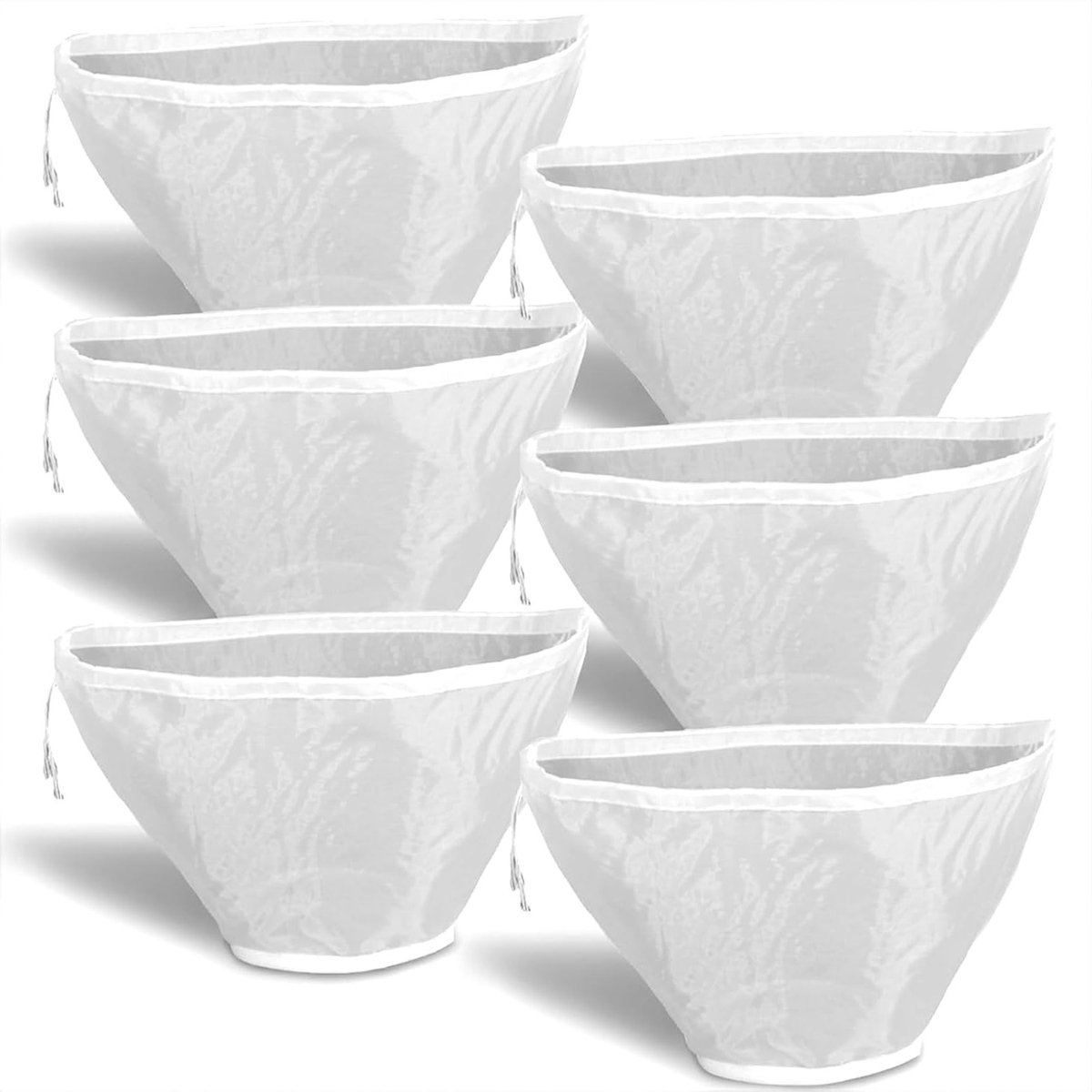 Set van 6 Herbruikbare Notenmelkzakken van Nylon, Ideaal voor Melk, Kaas, Koffie en Sap