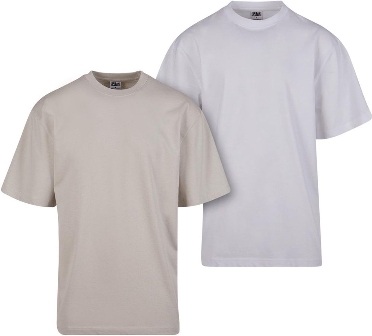 Urban Classics Tall 2pack Heren Tshirt XL Gebroken Creme
