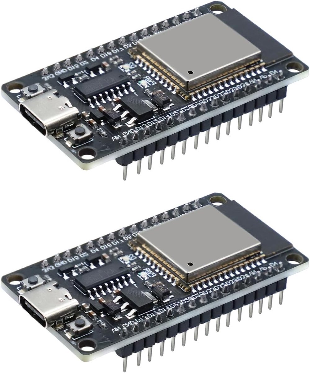 ESP32 NodeMCU Ontwikkelingsbord met USB C Module, 2.4GHz WiFi, Bluetooth, CH340 Chip, Geschikt voor Arduino (2 Stuks)