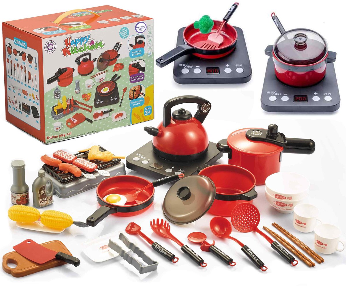 Woopie Kinderkeuken Grote Set Xxl Accessoires Potten 36 St. - UNI