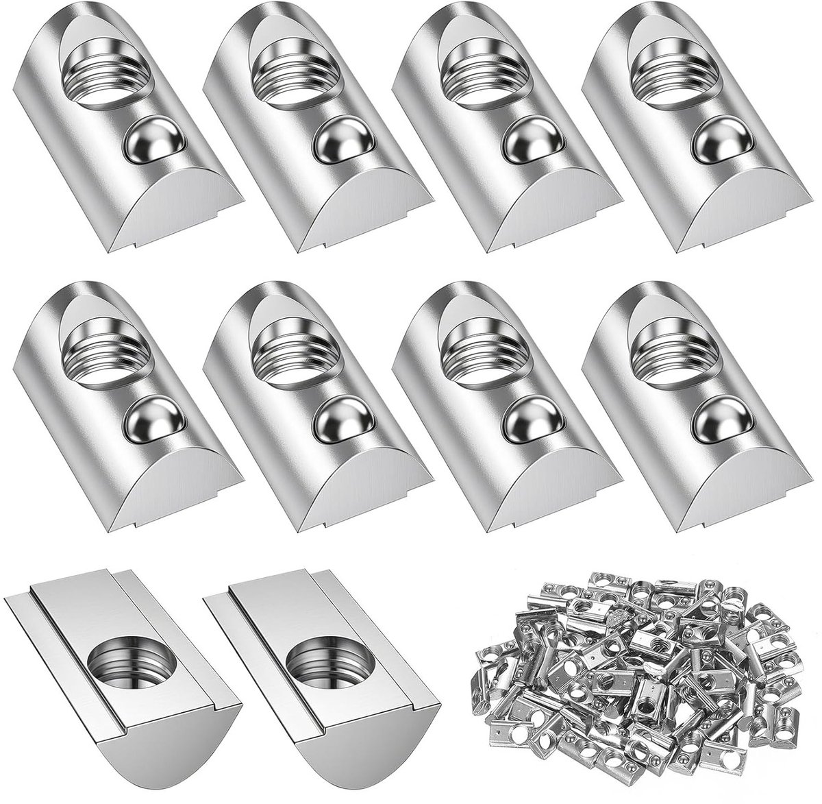 M6 Slotted Moeren voor T-Sleuven, Ideaal voor 3D Printers en CNC Machines, Geschikt voor Aluminium Profielen 20 x 20 en T-Rails