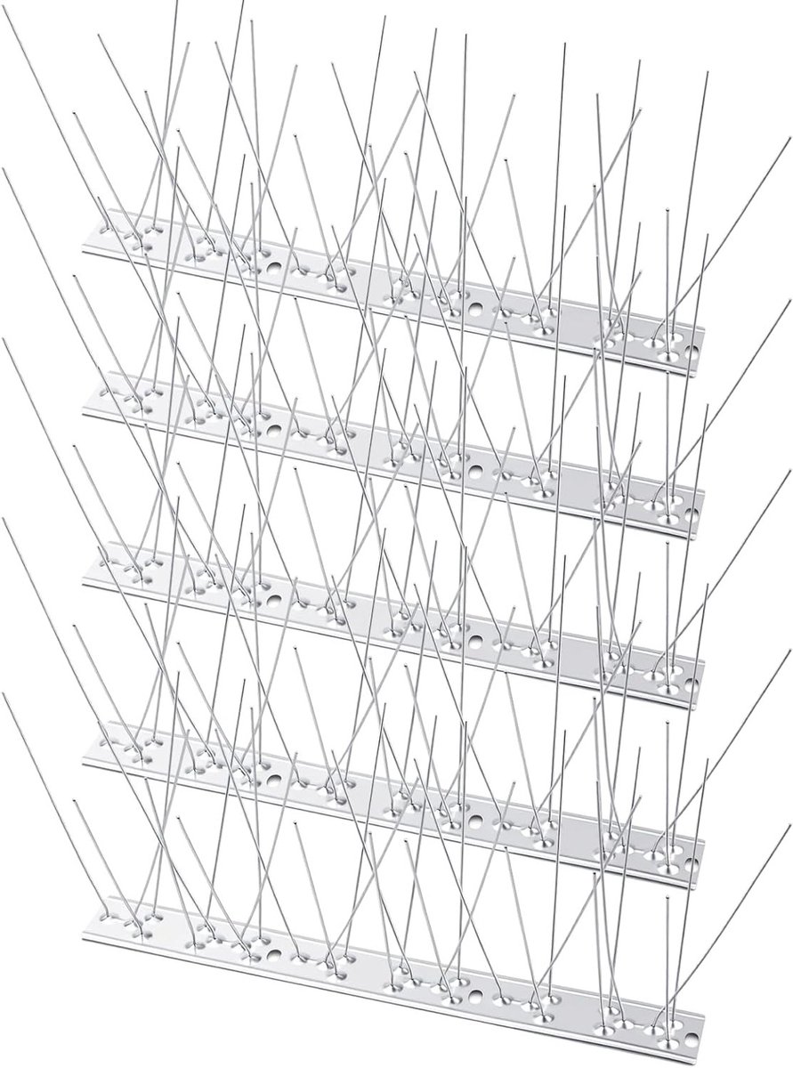 Effectieve RVS Vogelspikes voor Duiven, Anti-Dove Stekels om Vogels, Eekhoorns en Katten te Verjagen (25cm per Strip)