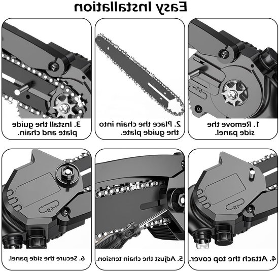 Vervangingskettingen voor 8 inch kettingzaag - 3-pack met 45 aandrijflinks - Kettingzaag accessoires en onderdelen — afbeelding 4