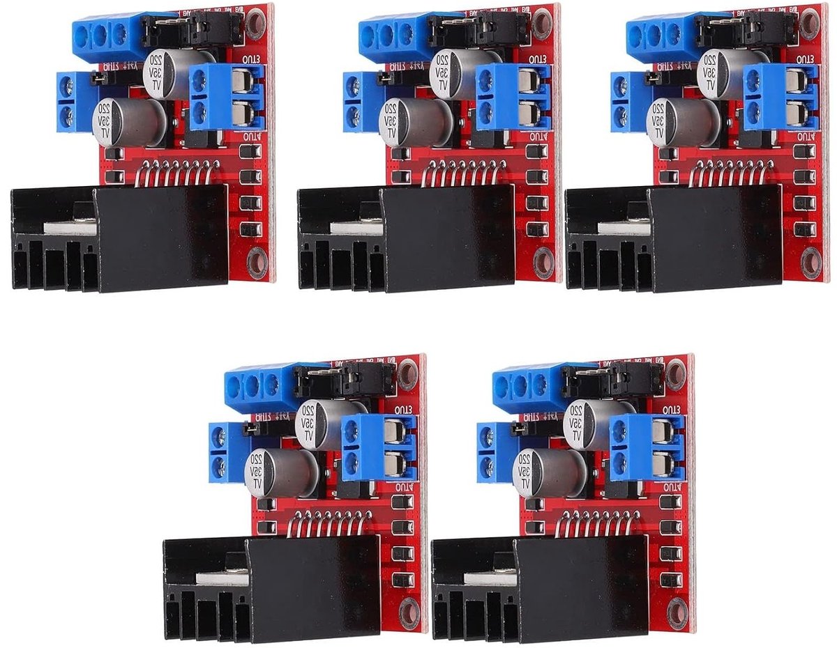 5-delige Motor Driver Controller Set voor DC en Steppermotoren met Dual H Bridge en L298N Module
