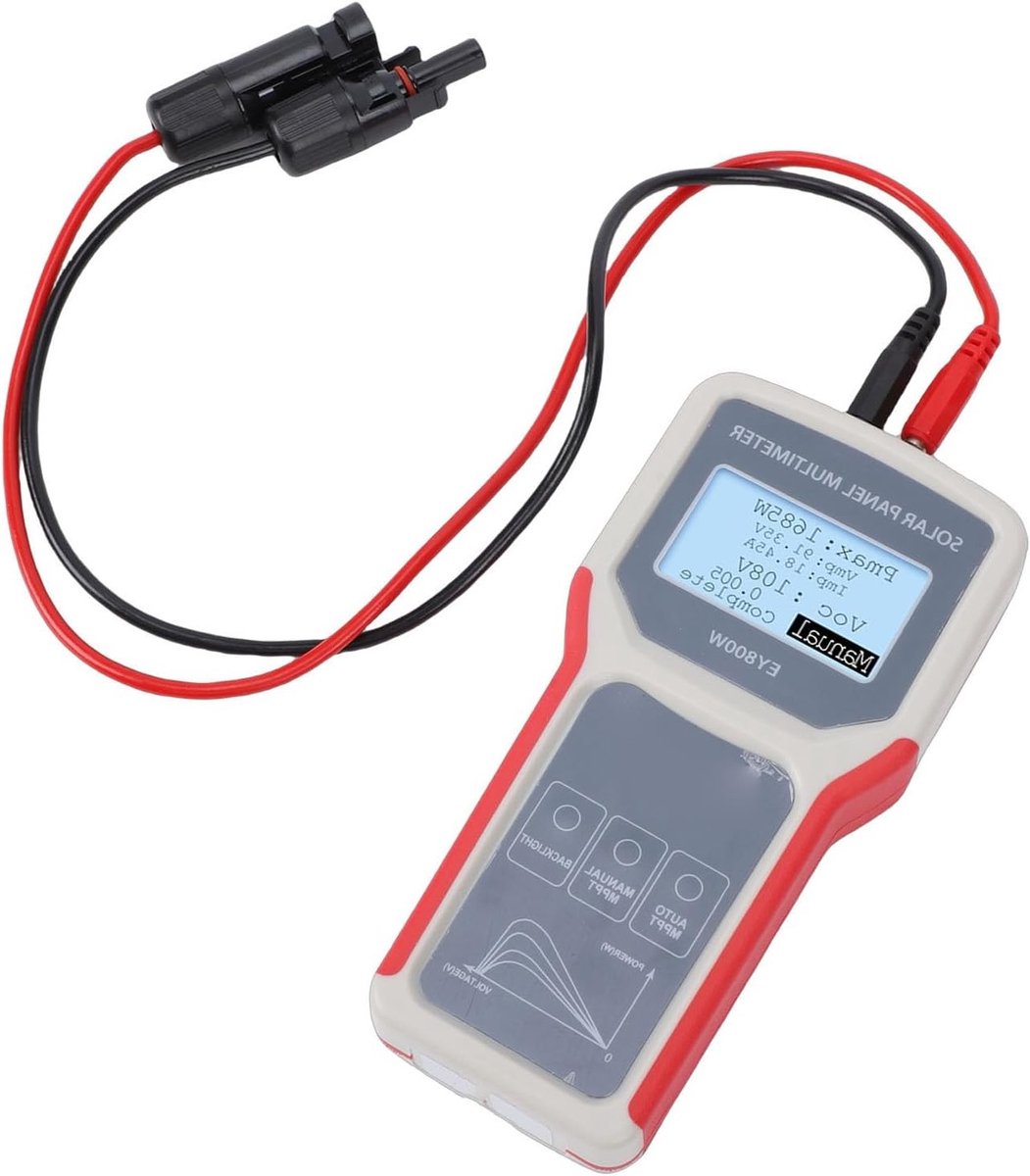 Vermogensmeter voor Zonnepanelen 5-800W 12-60V | Ideaal voor Testen en Gegevensanalyse van Zonne-PV-systemen en Efficiëntie Monitoring