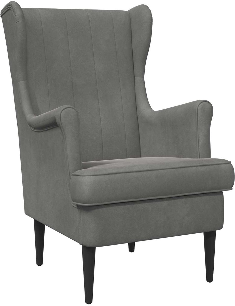 vidaXL - Fauteuil - Donkergrijs - Fluweel