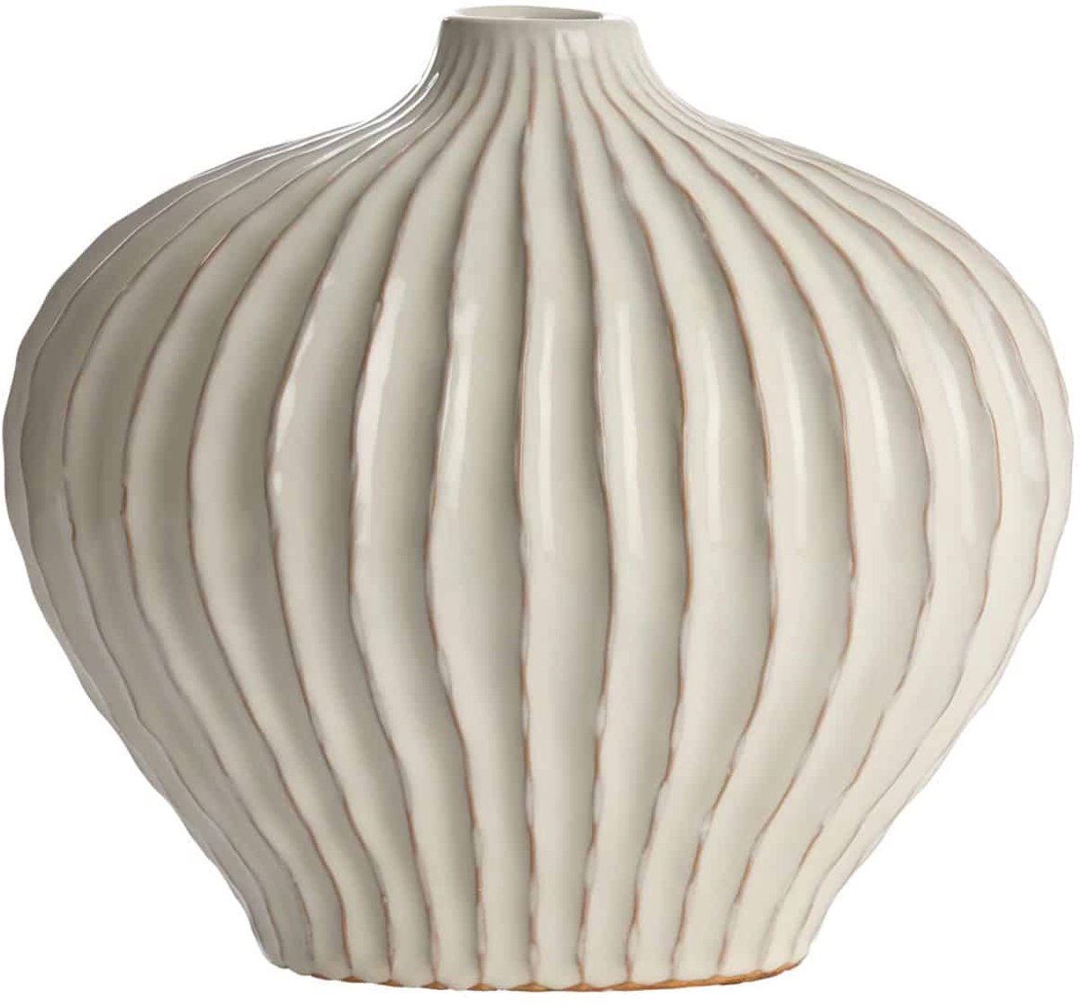 Light & Living Vaas Lorito - Crème - 35x21x30cm - Keramiek - Modern - Bloemenvaas - Woondecoratie - Decoratieve vaas voor woonkamer of slaapkamer