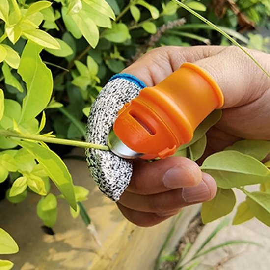Oneay 12-delige siliconen duimmes snoeiset, siliconen duimmes oogstgereedschap, vingermes voor het snoeien van planten, fruit en groenten, tuingereedschap met vingerbescherming van Merkloos	 — afbeelding 2