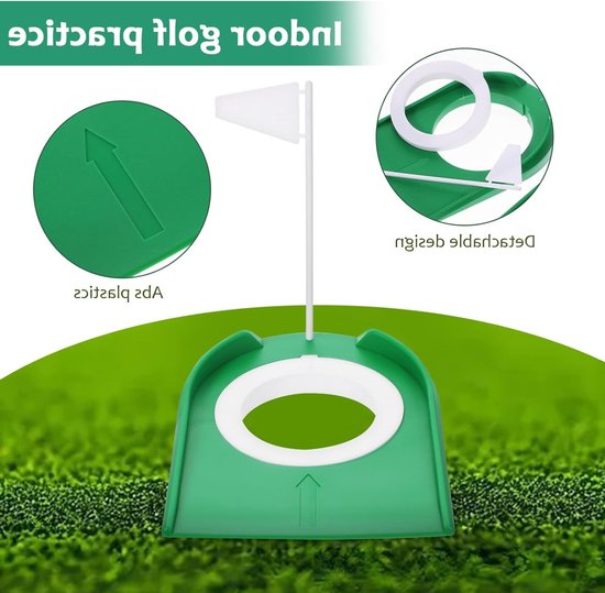 Draagbare Golf Putting Cups met Vlaggen - Indoor en Outdoor Trainingshulpmiddel voor Putter Oefeningen, 2 Stuks voor Thuis, Kantoor en Tuin van Merkloos — afbeelding 5