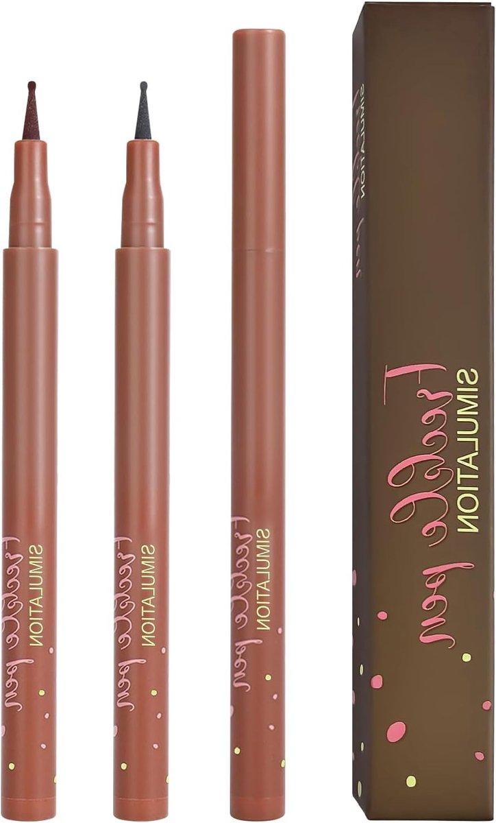 Natuurlijke Nepvlekken Pen Set van 2 - Waterdicht, Sneldrogend Make-up voor een Eenvoudige Toepassing van Vlekken op het Gezicht