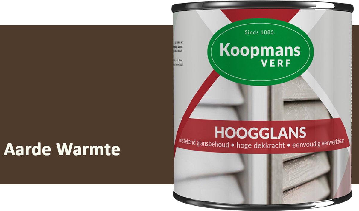 Koopmans Hoogglans Lakverf Binnen & Buiten – Voor Hout en Metaal – Krasvast – Hoge Dekkracht – Kozijnen, Deuren & Meubels – Aarde Warmte – 375 ml