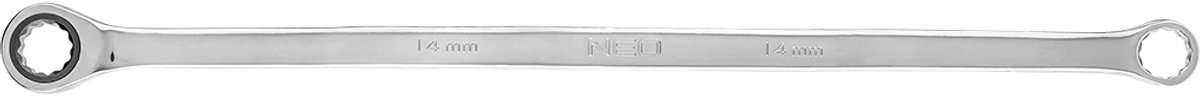 NEO Serie - Dubbelzijdige Ringsleutel met Ratchet - Lange 14 mm - 72 T - Chroom-vanadiumstaal