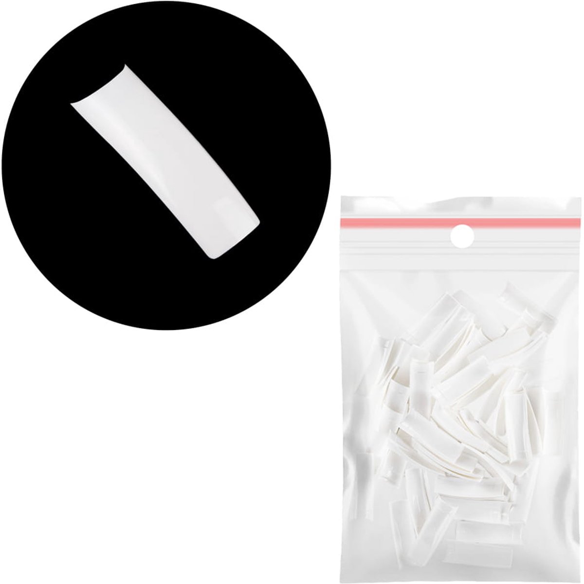 Allepaznokcie - Korte Witte Nageltips - Kleine Zak - 60 Stuks