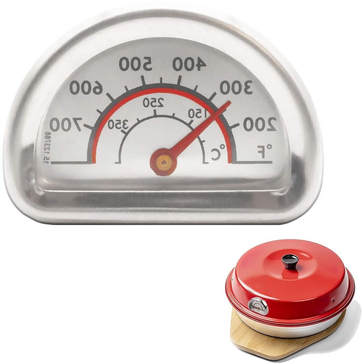 Oventhermometer voor BBQ en vlees, roestvrijstalen analoge thermometer met 7 cm probe, geschikt voor temperaturen van 0°C tot 400°C