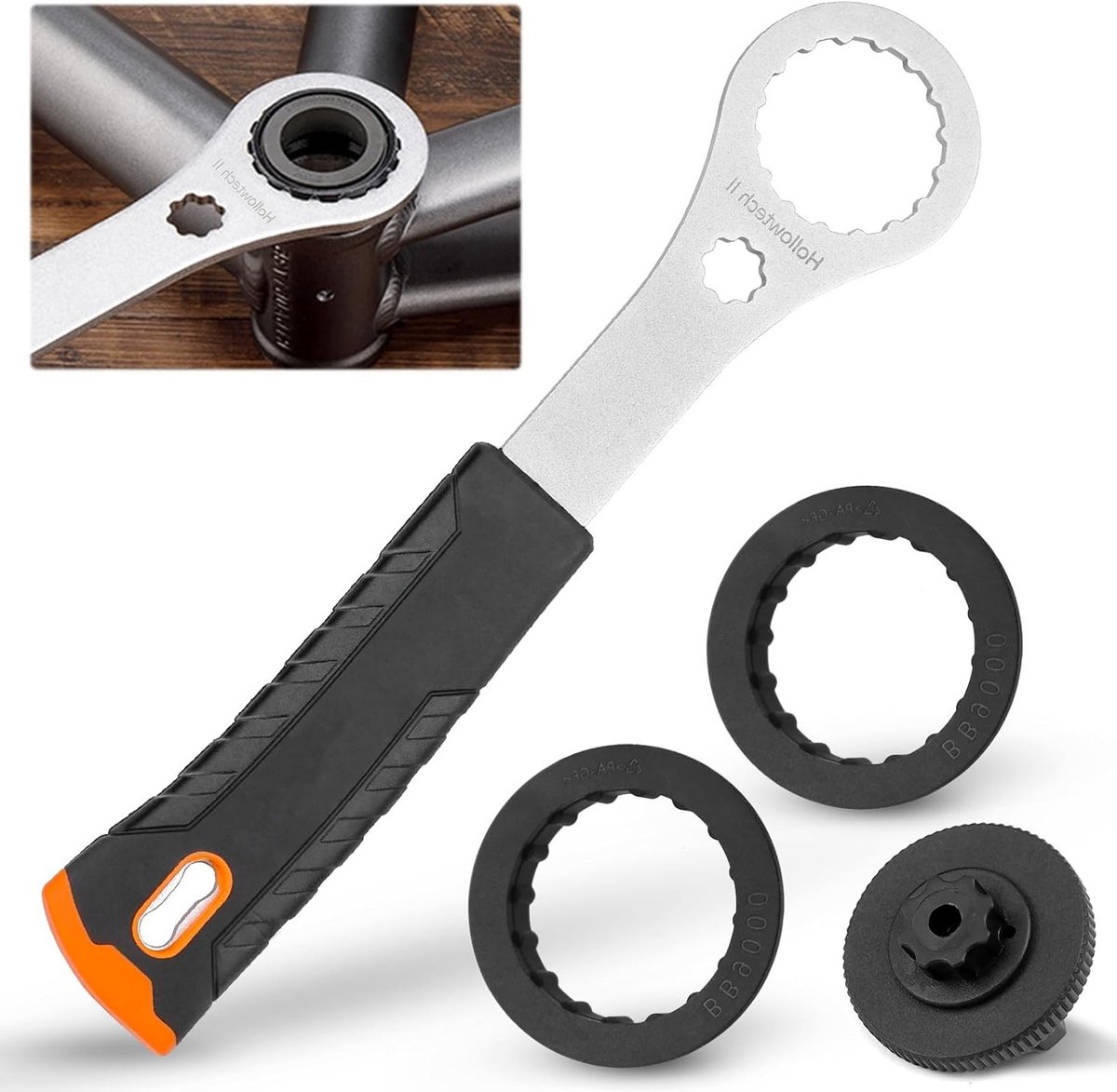 Gereedschap voor Centerlock - trapassleutel fiets - Shimano compatibel - Hollowtech II - BB9000 - fietsreparaties - fietsonderhoud - voor fiets reparaties - zwart.