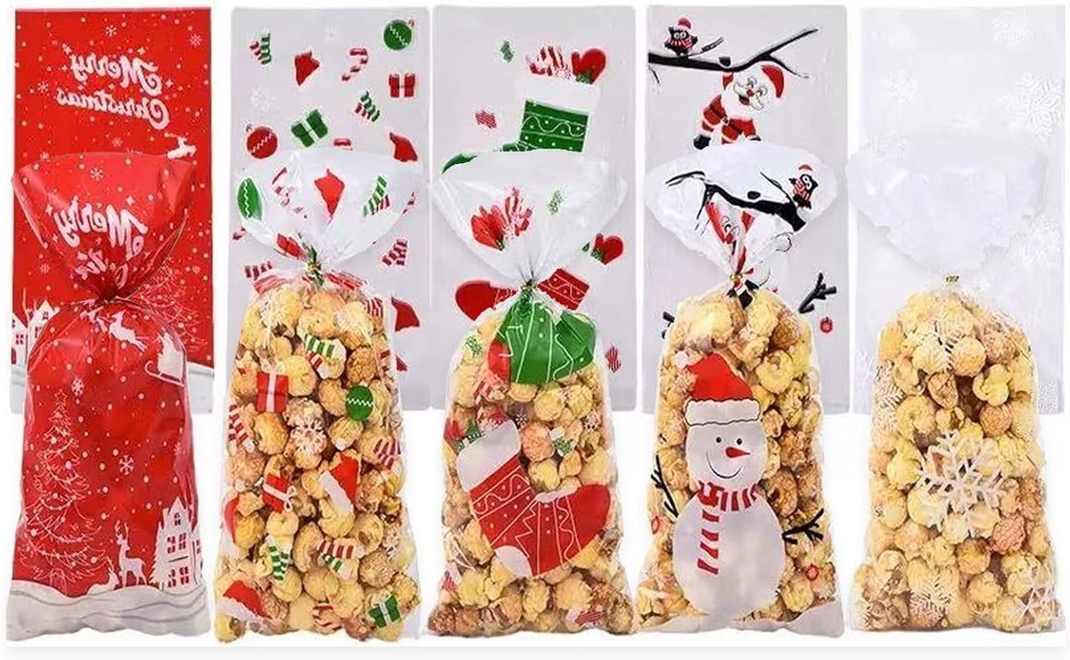 Feestelijke Geschenktas met Schneemannmotief, 27,5cm x 12,5cm, Set van 100 Stuks voor Cadeaus en Decoratie