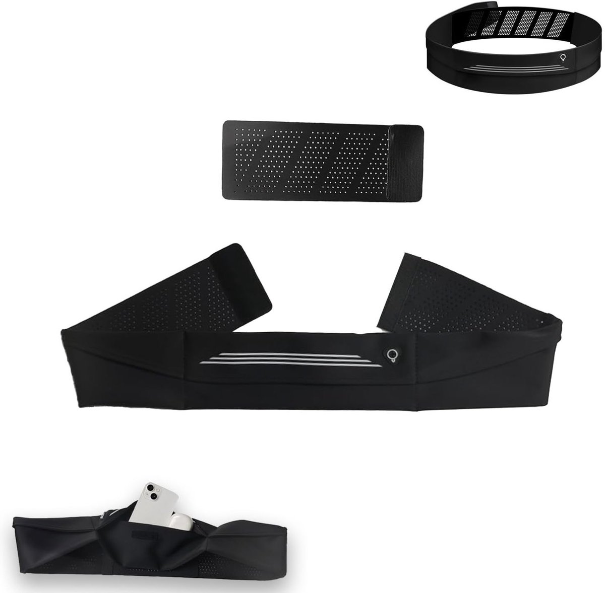 Comfortabele Hardloopriem voor Mobiele Telefoon, Sportriem voor Joggen, Fitness en Reizen met Opbergruimte