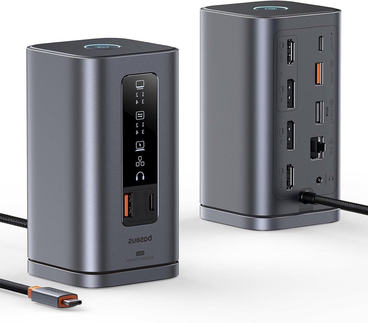 11-in-1 Docking Station voor 3 Monitoren met 4K@60Hz, 10Gbps USB-A/C en 100W PD voor Laptops