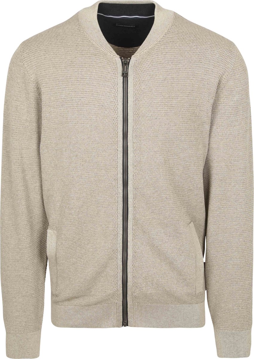 CASAMODA Vest Zip Structure Beige - Maat 3XL - Heren
